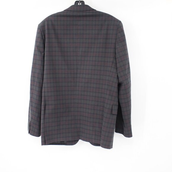 John Varvatos Sport Coat Mens 40R Cotton Blend Soho Fit Two Button Plaid notch - Picture 3 of 13